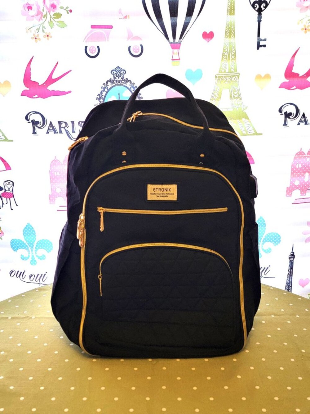 Black Etronik Lunch Backpack Laptop Bag Insulated $40